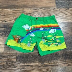 Chubbies Green Leprechaun Rainbow Shorts. Size large